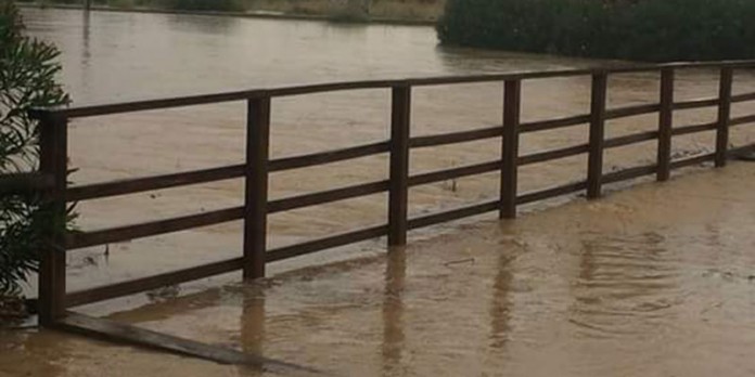 Estado de la Zona del apeadero de Santa Rita tras las lluvias