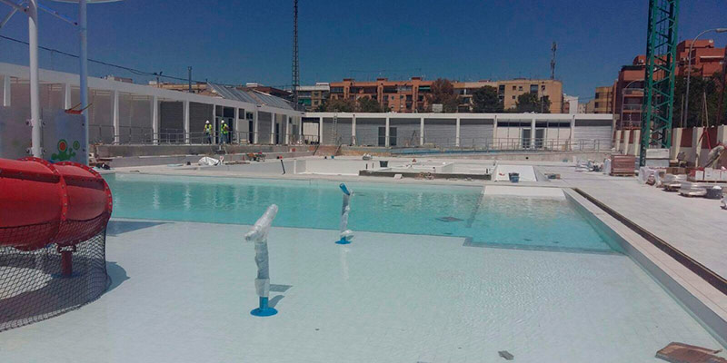 Estado actual de las obras de la piscina de verano de Paterna