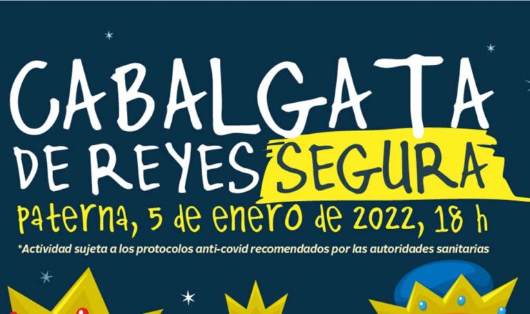 Paterna cambia el recorrido de su Cabalgata de Reyes, establece 3 puntos estáticos de reparto de caramelos y entregará mascarillas infantiles
