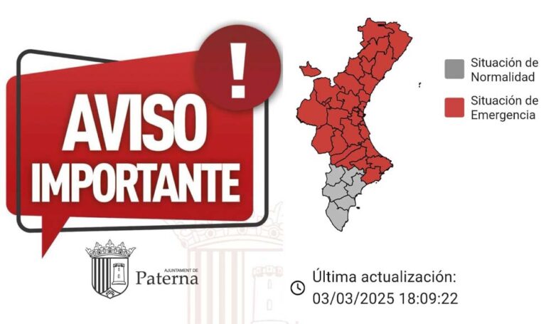 Paterna suspende las clases y las actividades al aire libre